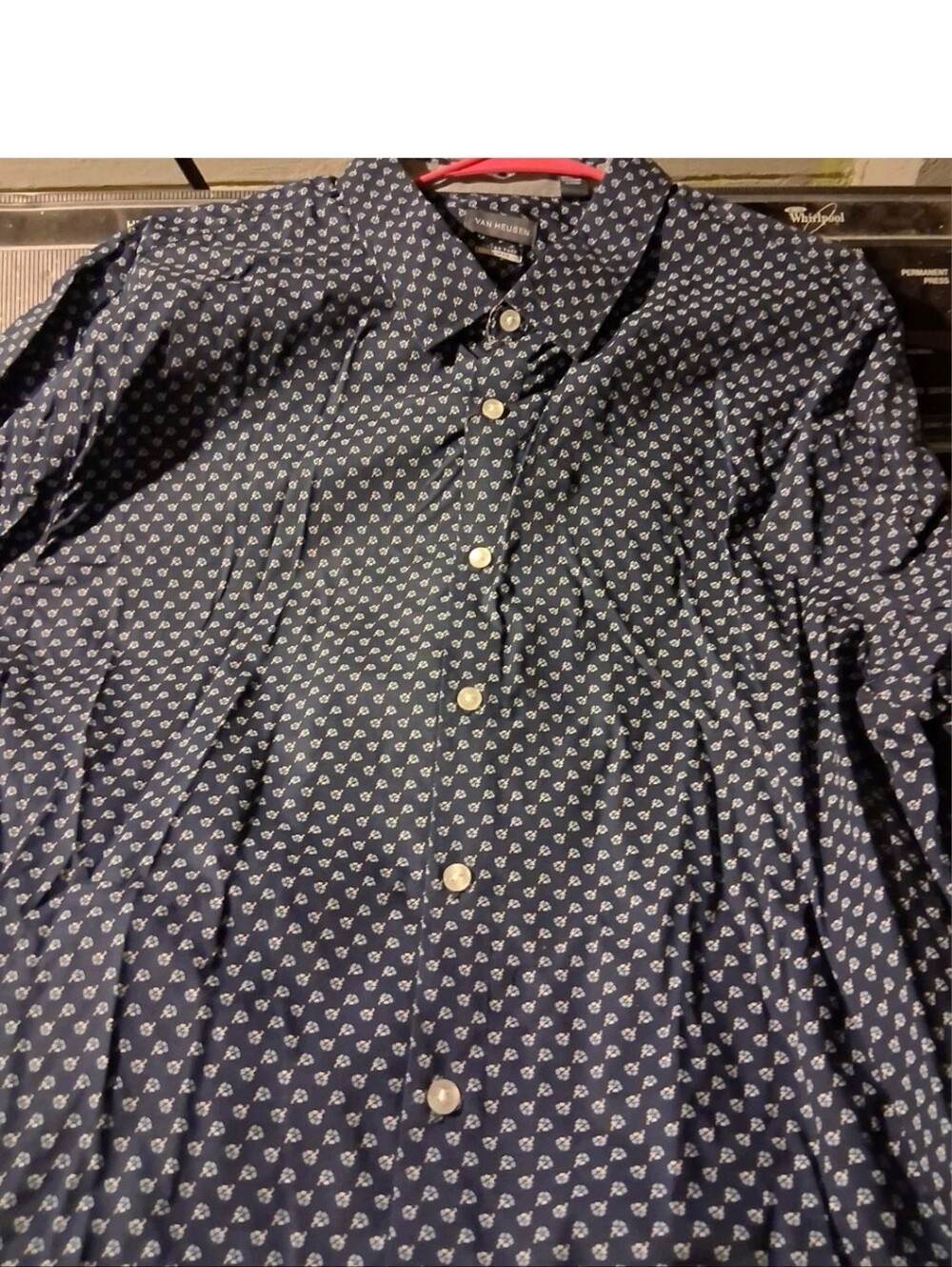 Van Husean  Button-Up Men’s Navy Printed Shirt